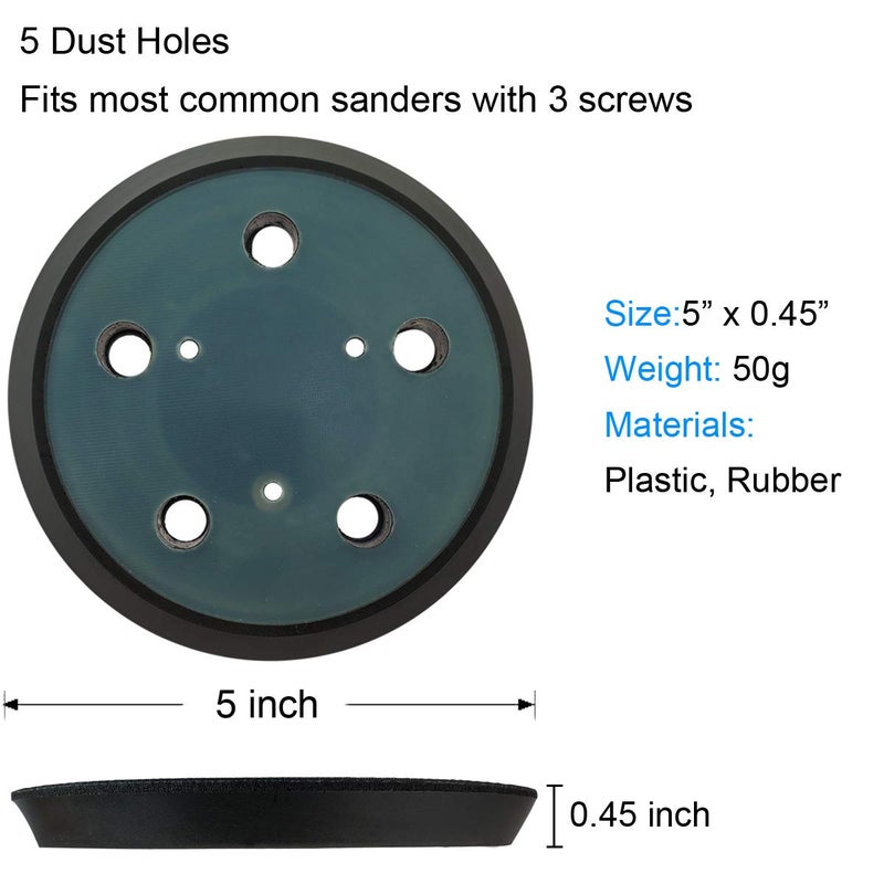 Tockrop 5" Sander Pad for Porter-Cable 333 and 333VS Random Orbit Sanders - Replacement for No. 13904 Hook-and-Loop Pad - Image 3